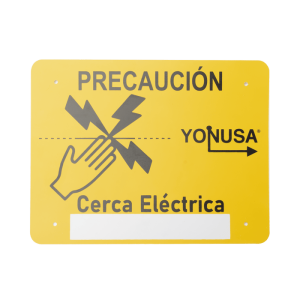 Letrero de PRECAUCIÓN para cercas electrificadas